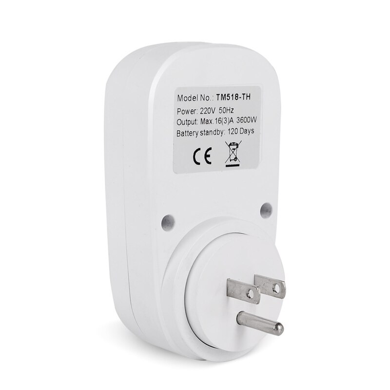 6 PCS/Lot Thai Plug Outlet Digital Time Control Weekly Programmable Plug-in Timer Switch Wall Clock Power Socket 220V AC 16 A