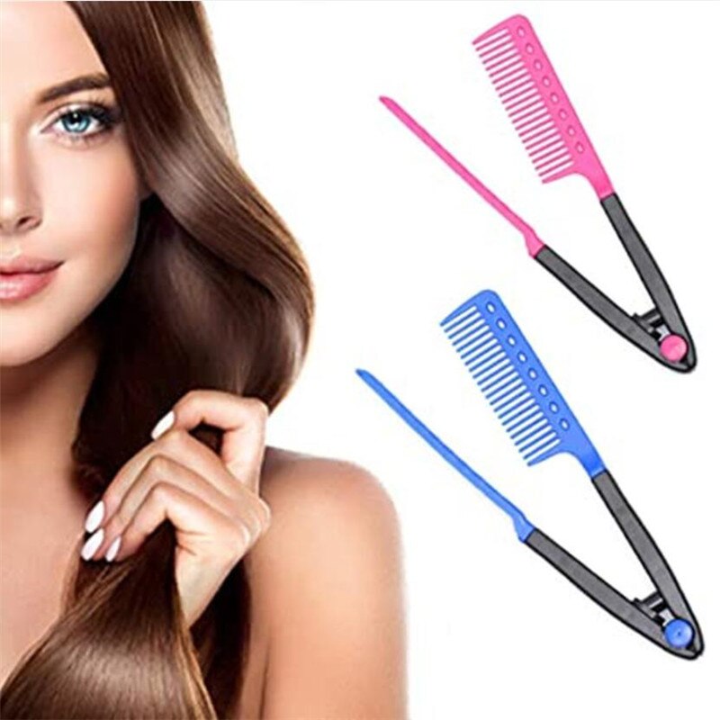 Flacher Kamm, Glättkamm, Salon-Haarbürste, Kämme, Friseur-Styling, Glätteisen, V-förmig, gerade, flauschig und glatt