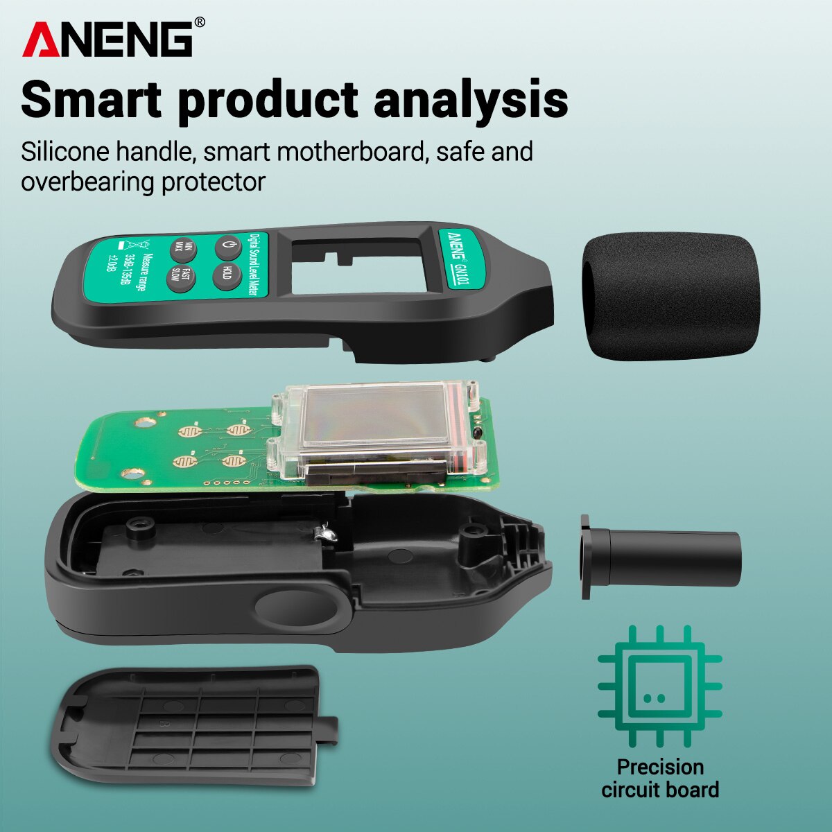 ANENG Digital Noise Meter 35db-135db Decibel Meter LCD Display Sound Level Meter Highprecision Sound Decibel Monitor Noise Meter