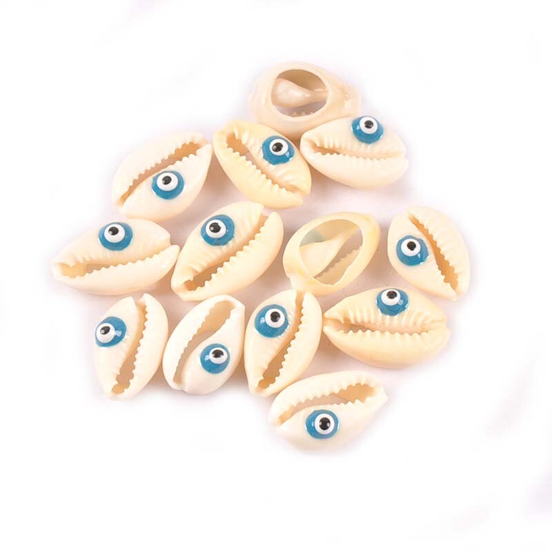 Evil Eyes Conch Shells Beads DIY Scrapbook Craft Natural Seashell For Making Jewelry Bracelet Nautical Home Decorations 10Pcs: 6