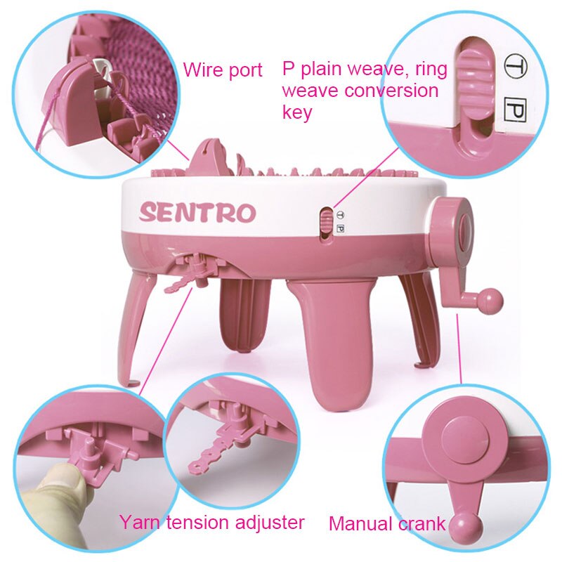 Knitting Machine Smart Weaving Loom Round Knitting Machines Knitting Board Rotating Double Knit Loom for Sock Hat C1