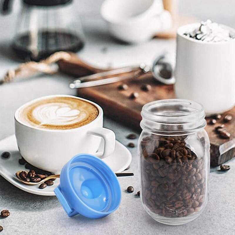 Mason Jar Lids, 6 Pack Regular Mouth Mason Jar Lids Reusable Canning Lids with Flip Top Lid Leak-Proof Seal for Ball