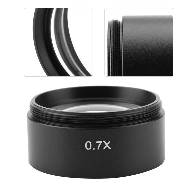 0.7X Auxiliary Microscope Objective Lens for Stereo Microscope 48mm Mounting Thread