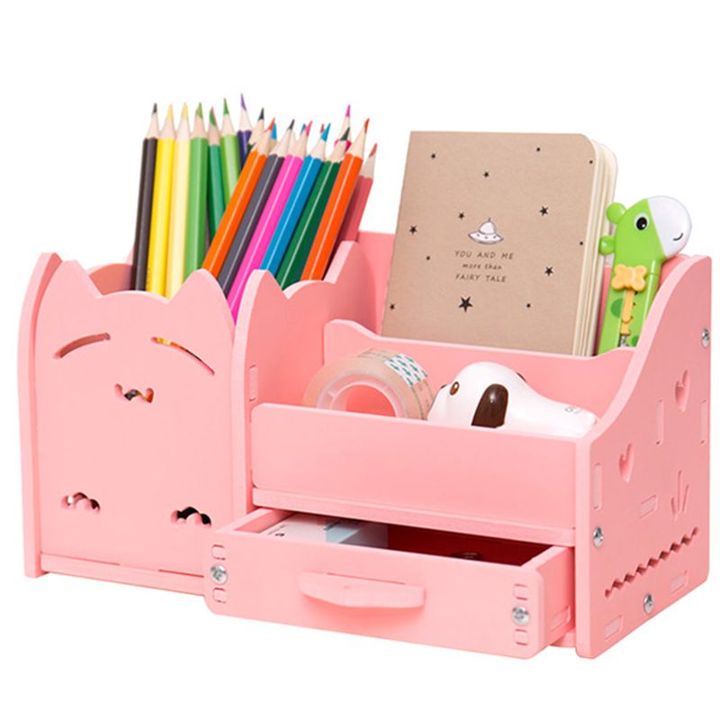 Multi-Functionele Penhouder Studenten Leuke Desktop Hout Accessoires Briefpapier Vaten Opslag Houten Doos Bureau Pen Potlood Organisator