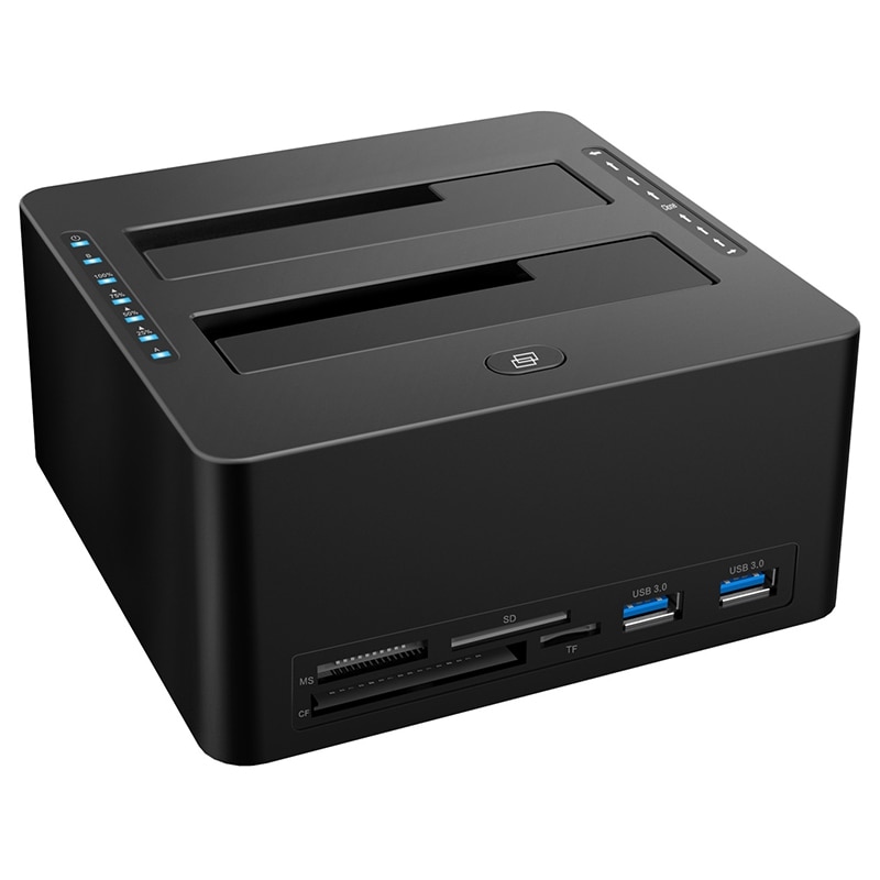 Hard Drive Card Reader External Triple SATA IDE HDD Docking Station for 2.5/3.5 Inch SATA HDD Standalone Cloner:  eu plug