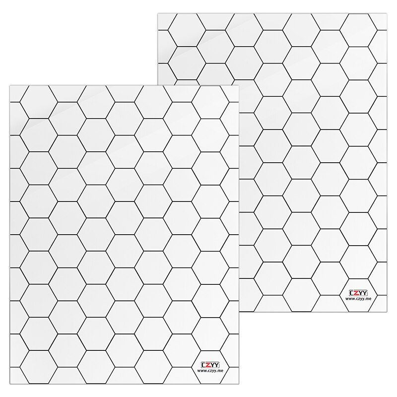 Acrylic Game Mat 1" Hex Grid Overlay Set of 2, 7"x8" Battle Map Board Clear & Durable - Great for Pathfinder and Other RPG Game