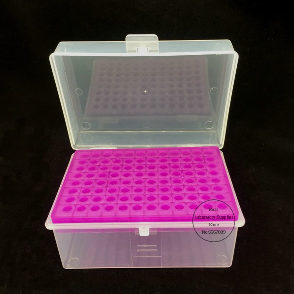 2pcs/lot Lab Plastic 300ul 96holes PP Tip Holder Pipette Storage Box Laboratory supplies