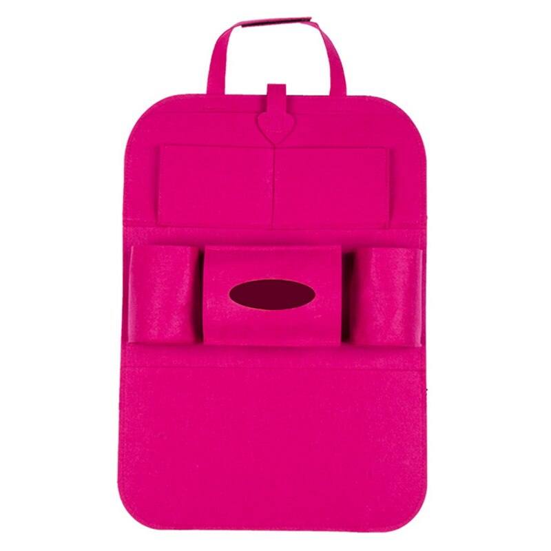 Organizador Universal para almacenaje para asiento trasero de coche, bolsa de almacenamiento de fieltro elástico para maletero, organizador con 6 bolsillos, accesorios para coche colgantes, 1 ud.: Rose Red