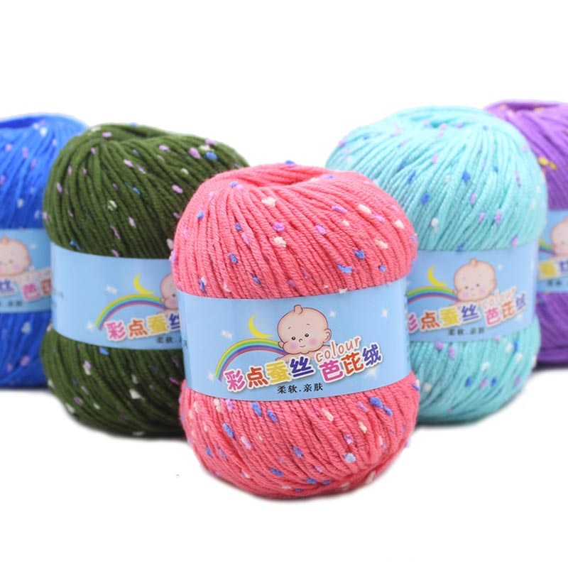 50g Bunte Dot Wolle Häkeln Garn Mehrzweck Baby Wolle Hut Schal Linie Hand Stricken Liefert DIY Pullover Bekleidung zubehör