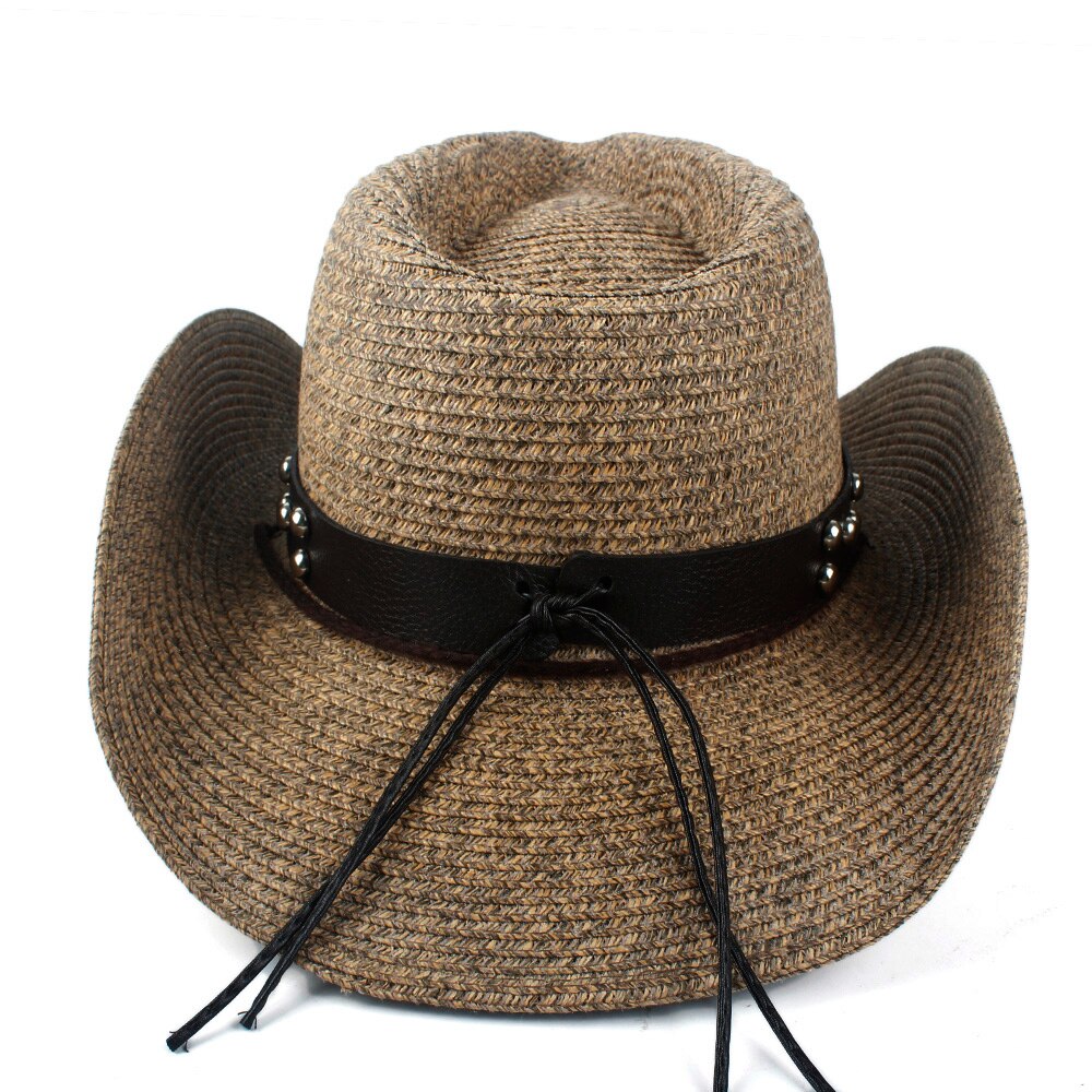 Dames heren holle strand sombrero man western cowboyhoed dame vader stro panama cowgirl jazz zonnepet maat 56-58cm