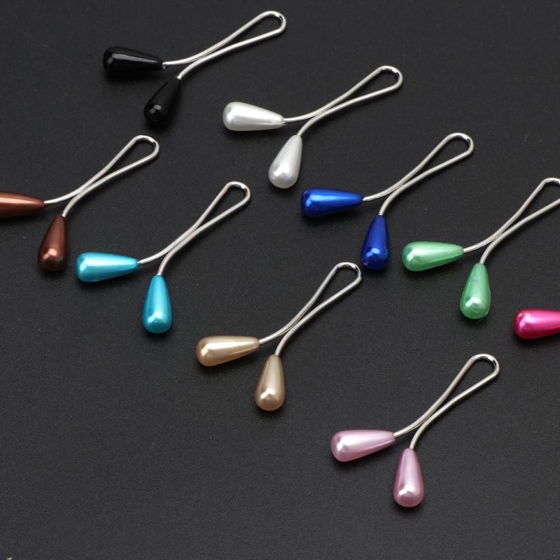 12 pièces/lot goutte perles broches femmes musulmanes châle écharpe Clips dame foulards Hijab pour femmes perle broche broche multicolore Hijab Clips