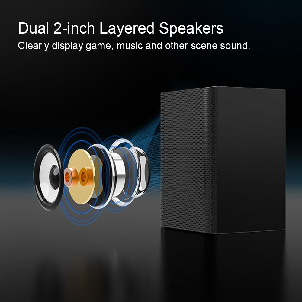 SADA D-200T 3 in 1 Home Speaker 3.5mm Wired Computer PC Speakers USB Powered Sound Box for Desktop Laptop Notebook MP3 MP4