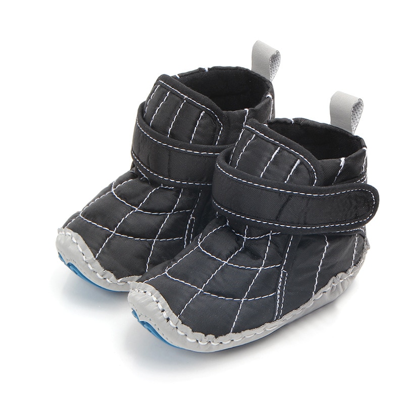 Botas de nieve infantil para bebés, botines cálidos, Color negro