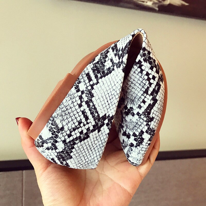 Mvvjke lente/herfst dames loafers dames platte hak schoenen slangenprint instappers spitse neus casual schoen