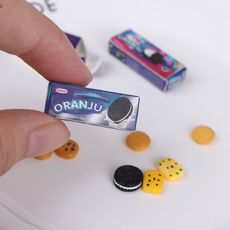 5 Box Simulation Mini Cookies for Miniature Dollhouse Kitchen Snack Food Toy