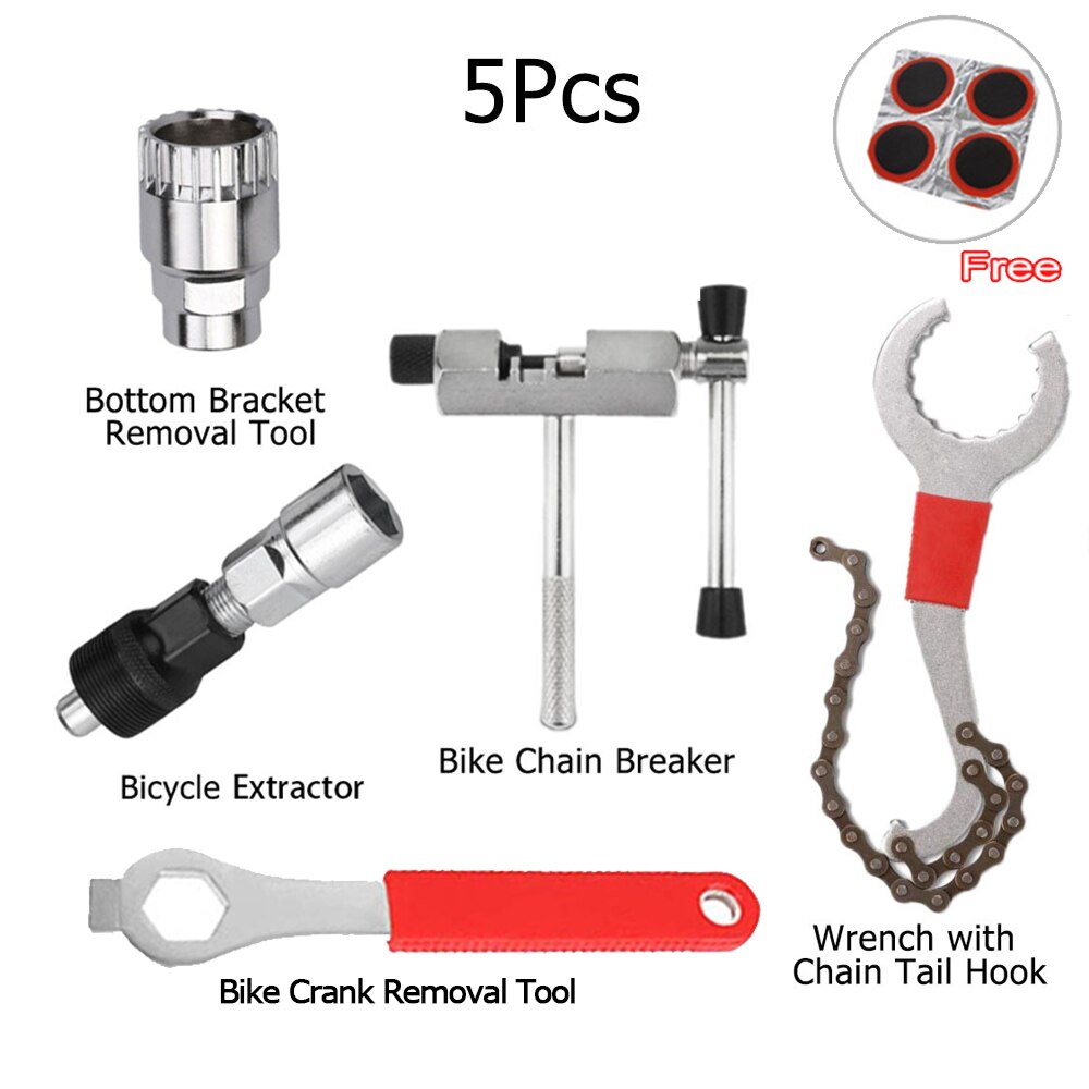 8pcs Bicycle Repair Tool Kits MTB Road Bikes Chain Cutter Bracket Flywheel Remover Crank Puller Wrench Maintenance Set Tools: 5 Kinds Repair Tool2