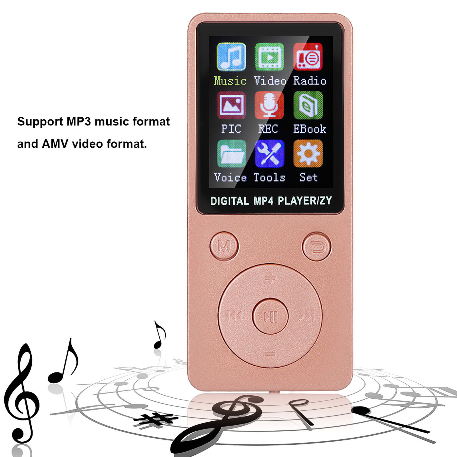 Lettore musicale MP3 MP4 leggero con schermo Mini lettore portatile ultrasottile tipo di pulsante regolabile