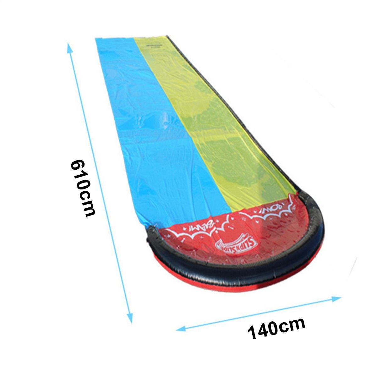 6.1M Opblaasbare Glijbanen Mat Dubbele Dual Persoon Surf Rider Slider Splash Zwembad Kids Park Achtertuin Water Spelen Mat outdoor Fun: 6.1M