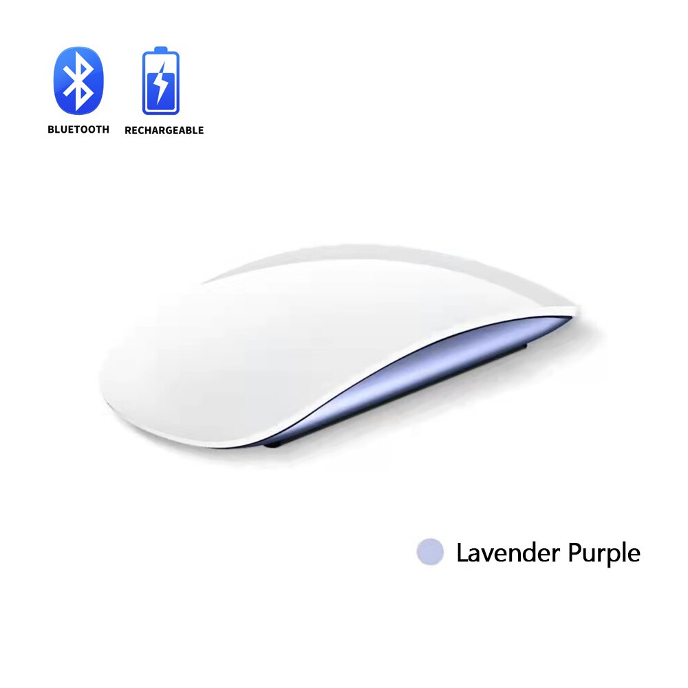 Arc Touch Magic Mouse 3 Type C Rechargeable Bluetooth 4.0 Wireless Mause Colorful Green Pink Ultra-thin Mice for Macbook Laptop: Lavender Purple