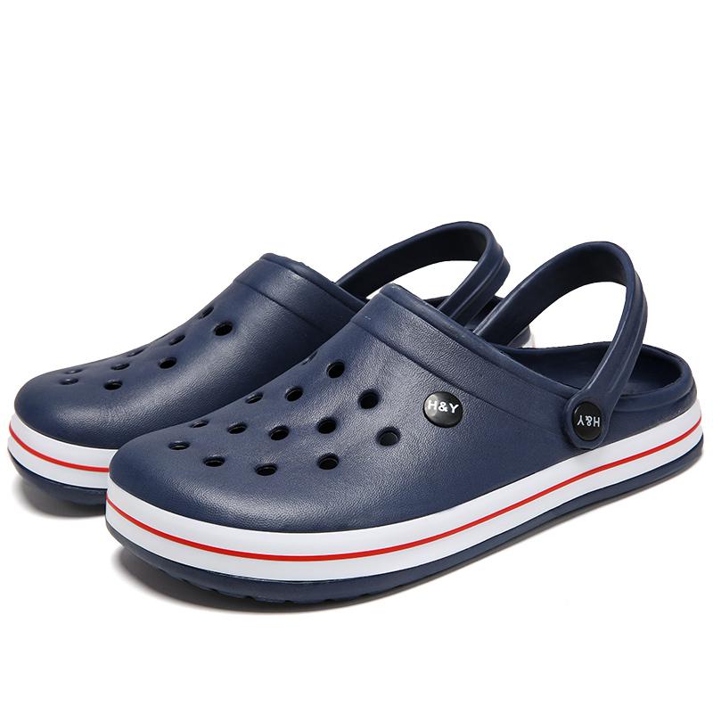 Sabot Original confortable femmes hommes classique sandales d'été en plein air chaussures de plage Fit Flop sans lacet jardin eau Ombre pantoufles: Bleu / 8.5