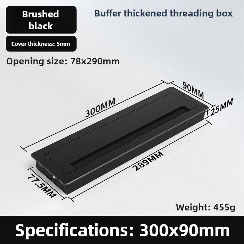 1 ST aluminium rechthoekige bureau kabeldoorvoertules draadgat deksel Kabeluitlaat Poort Oppervlak tafel kabel gat Meubelbeslag: Bruin