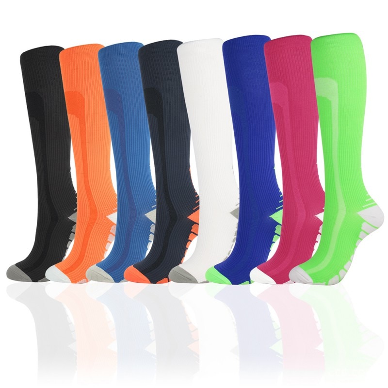 Men Women Running Socks Sports Compression Happy Tube Socks Support Nylon Unisex Outdoor Racing Pressure Stockings