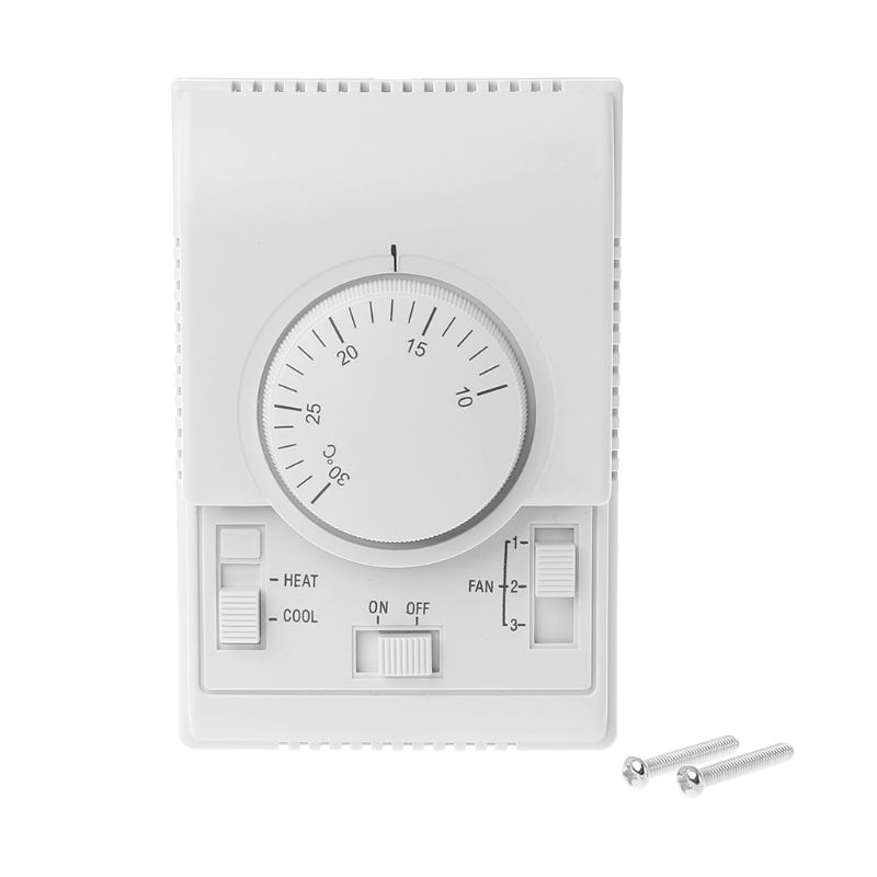 AC 220V habitación Termostato mecánico Control interruptor aire acondicionado ventilador bobina controlador de temperatura 63HF