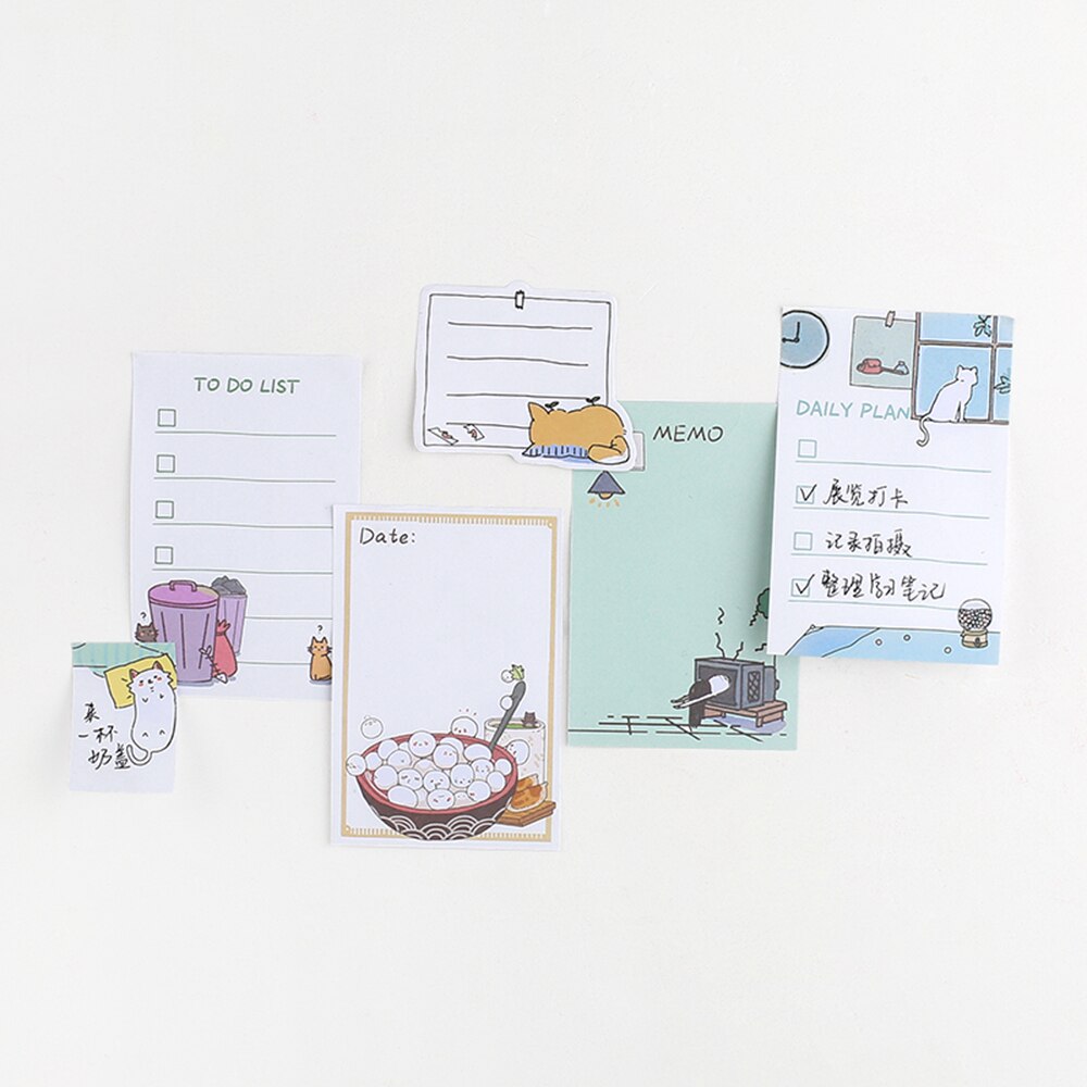 260 Vellen Multi-Fold Sticky Notes Mooie Cartoon Memo Note Dagelijkse Plan Te Doen Lijst Notepad Makkelijk Te Plakken voor Thuis Kantoor School
