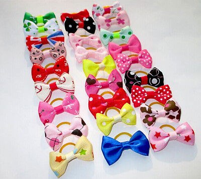 Lazos para el pelo de perros y gatos, lote de 20 piezas surtidos con bandas de goma, accesorios de aseo para decoración del Habitat de mascotas, productos para mascotas