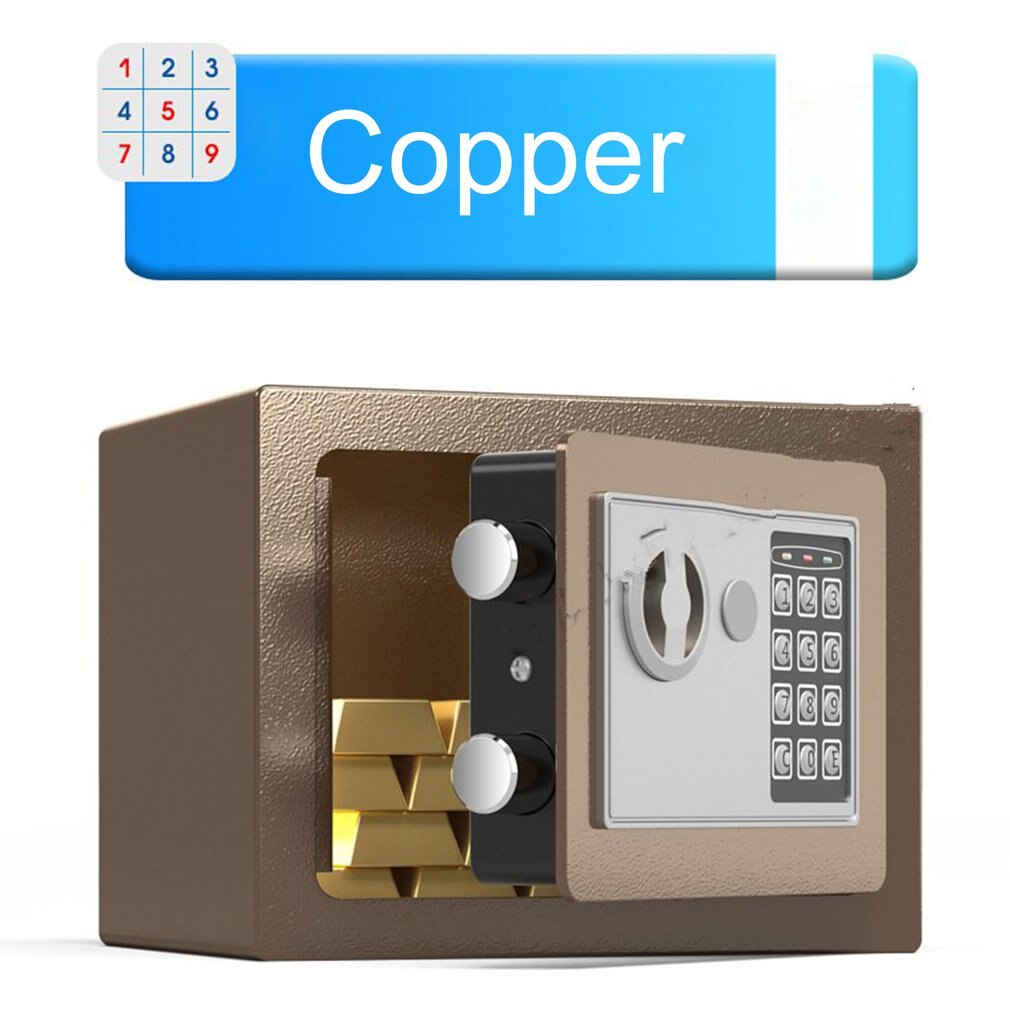 Household 17E Small Safe Mini Wall Safe Deposit Box Bedside Table Password With Lock Insurance Box