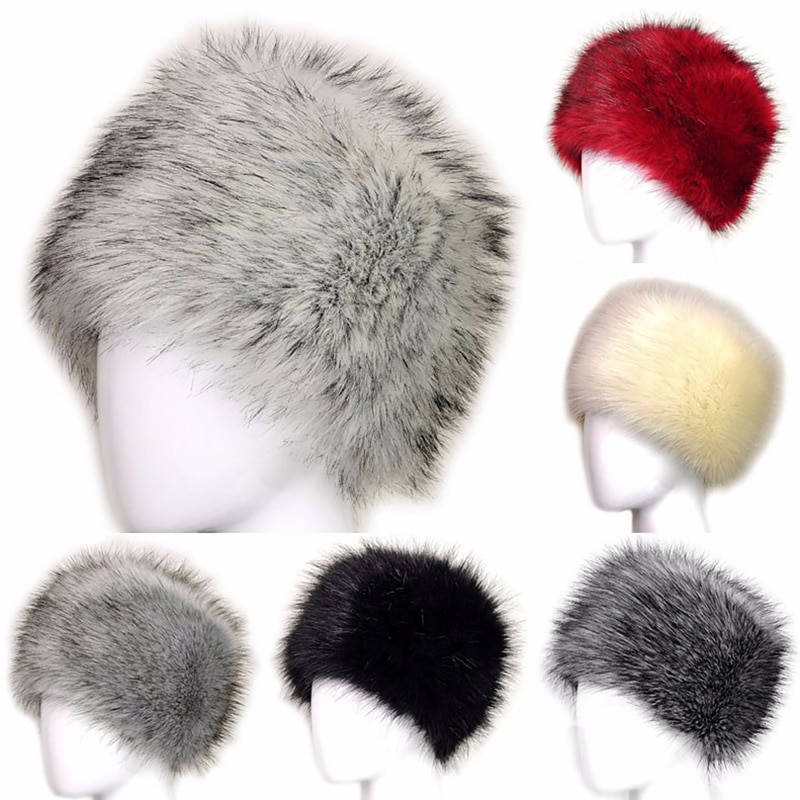 Women Fluff Hats Lady Cap Soft Winter Warm Faux Fur Beanies Ear Protect Cute Casual Hat Headgear Headdress