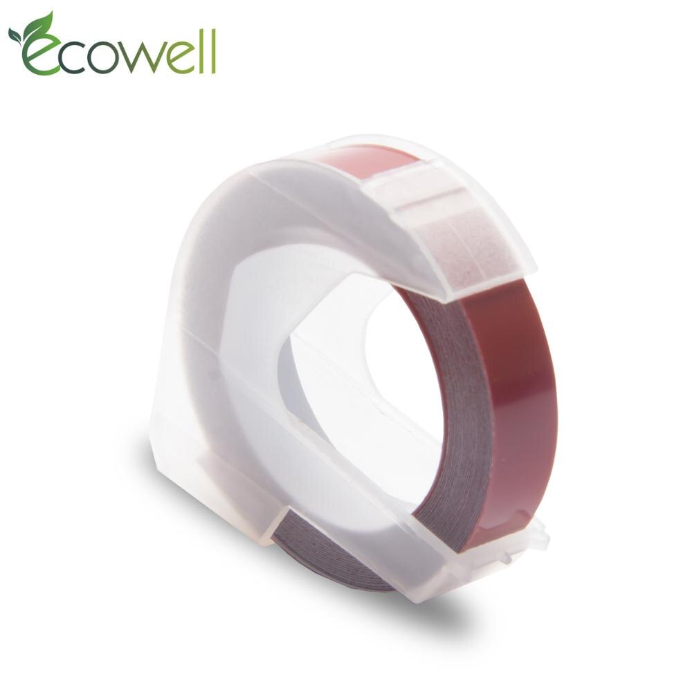 Ecowell 3D Plastic Embossing Tape 9mm compatible for Embossing Label Maker PVC LABEL DYMO 1610 12965 1880 1540 Motex E101: Maroon Red