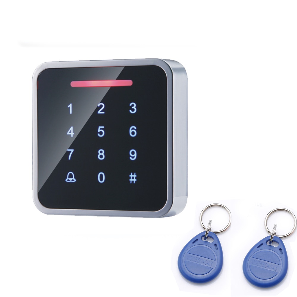 Newest Metal case Touch keys 125KHZ RFID +password access control system/ free send 10pcs cards