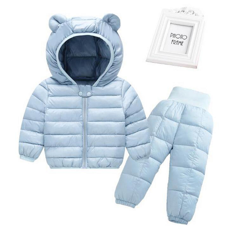 Mode Pasgeboren Kids Warme Kleding Set 2 Stuks Katoen Gewatteerde Jas + Broek Baby Jongens Meisjes Warme Jas Kids winter Casul Pakken