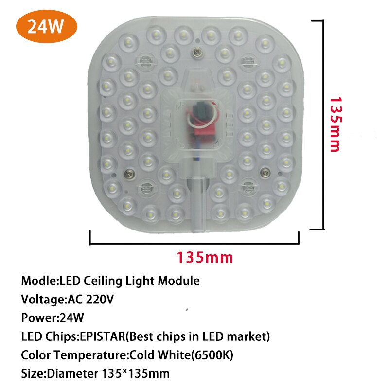 Led Module Light Square AC220V 230V 240V 12W 18W 24W Replace Ceiling Lamp Lighting Source Energy Saving Convenient Installation: LED Module light 24W