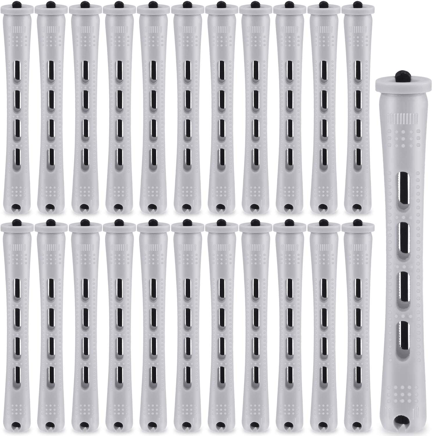 60 Pieces Hair Perm Rods Plastic Cold Wave Rods Hair Curling Roller Hair Styling Hairdressing Tools: 60pcs Gray
