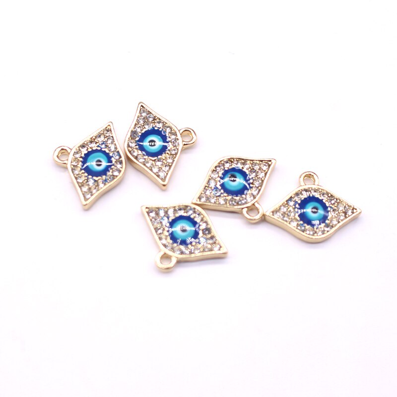 5 Pcs Europese Volledige Rhinestone Evil Eye Armband Earring Charms Connector Bevindingen Moon Star Oorhangers Maken Sieraden Accessoire: 3 jinse yanjing