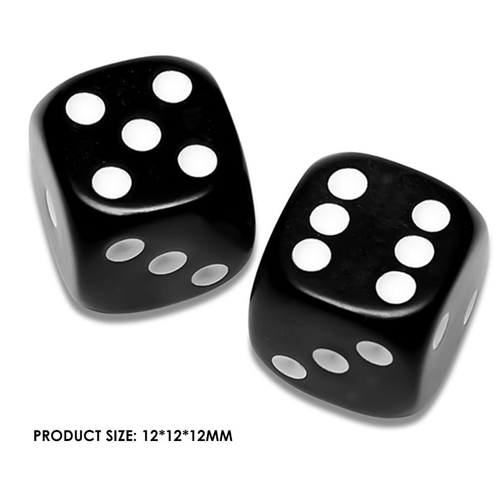 Set Van 10 Zes Zijdige Opaque 12 Mm D6 Dobbelstenen Wit/Zwart Dobbelstenen Zes Zijdige Standaard Sterven Game Accessoires wit Met Zwarte Pips: BLACK