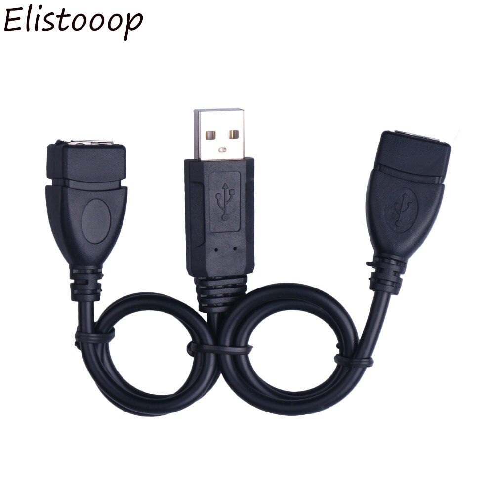 USB 2,0 A 1 macho A 2 hembra Dual, USB Y divisor de transferencia de datos, Cable de alimentación, Cable de extensión, adaptador para discos duros: Default Title