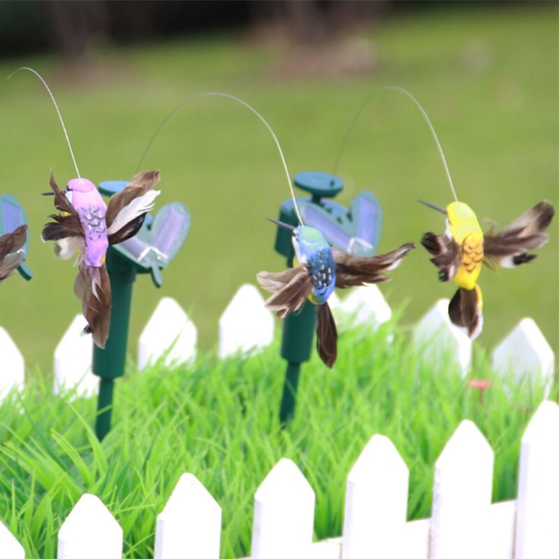 Grappig Solar Speelgoed Flying Fladderende Hummingbird Flying Aangedreven Vogels Willekeurige Kleur Voor Tuin Decoratie M