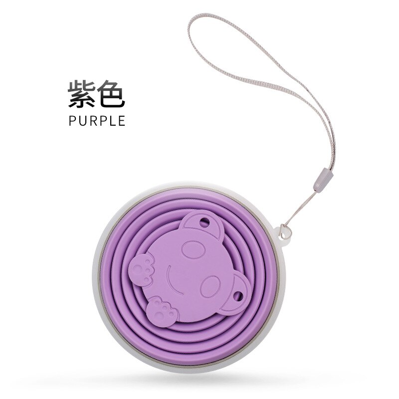 Gobelets pliants en Silicone de 250ml, de alimentaire, rétractable, coloré, Portable, tasse à café d'extérieur, pour voyage: Purple