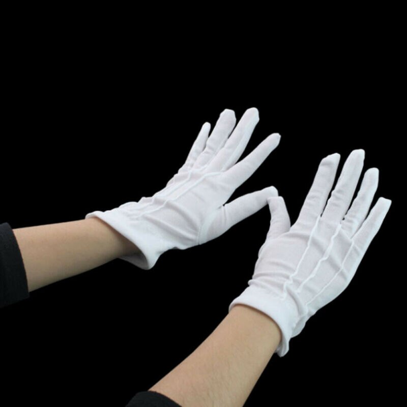 1 paar Feste Weiß Rauchen Handschuhe Party Festliche Hochzeit Zeremonie Formale Uniform Schutz Band Diener Kellner Handschuhe