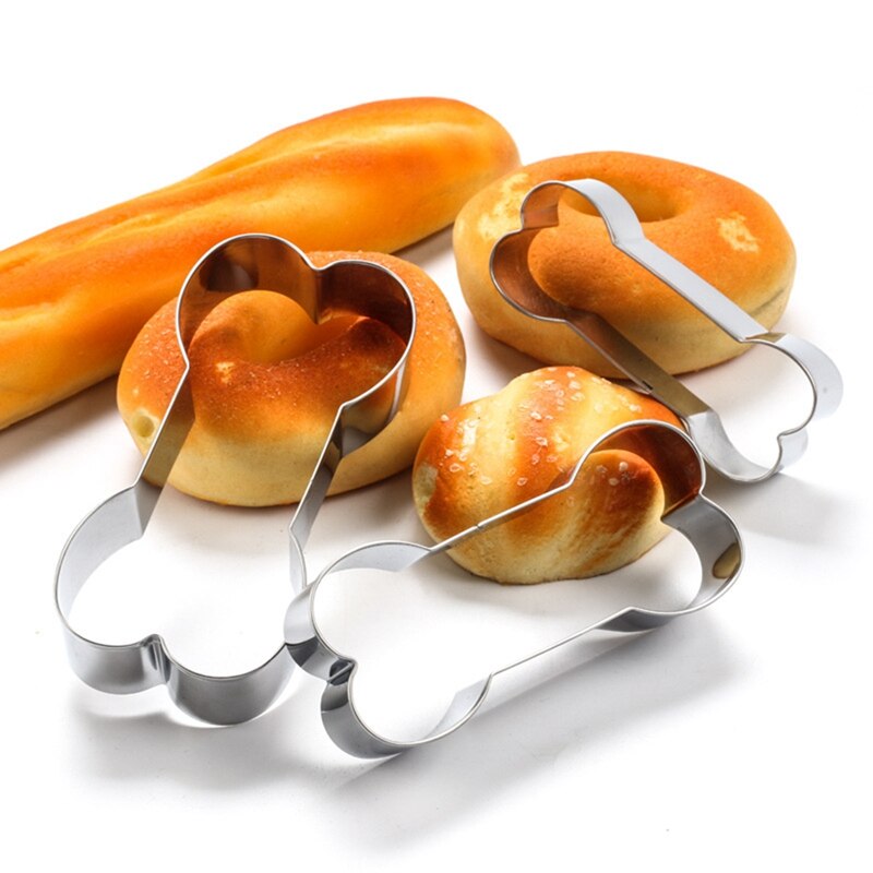 3 Stks/set Hond Bone Vormige Cookie Cutter Rvs Biscuit Mold Diy Bakvormen Fondant Taart Decoratie Gereedschappen Bakvorm