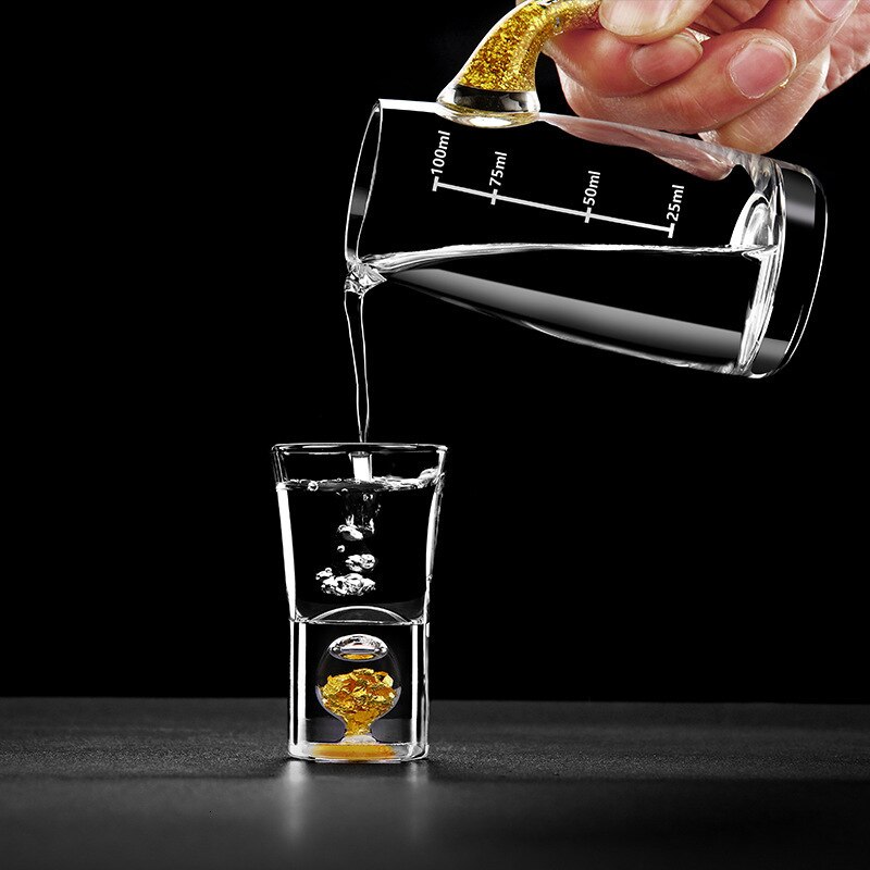 24k gullfolie krystallbrennevin brennevin glassbar høy grad gylden skyld vodka små skudd vinglass kopp vasos de cristal