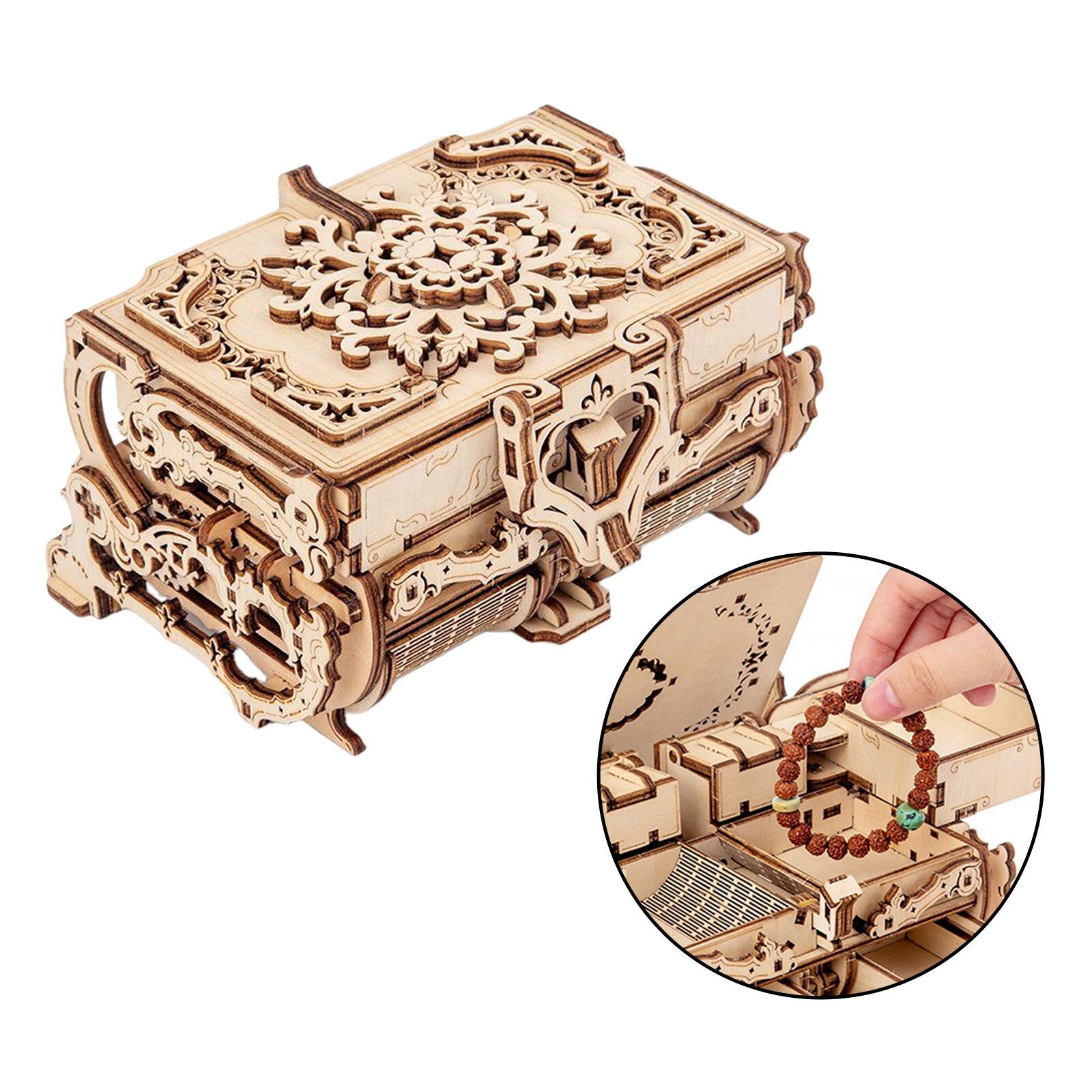 Antieke Doos Houten Puzzel Diy Mechanische 3D Model Building Kit, Mooie Decoratie En Perfect