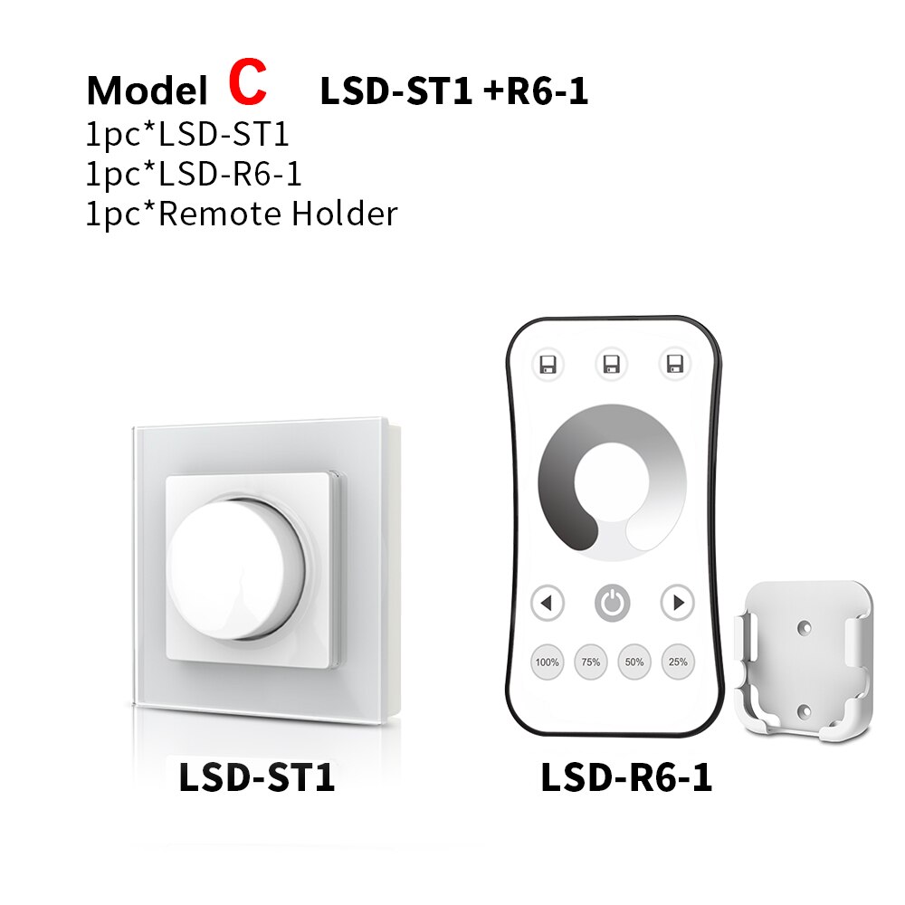 Triac Dimmer LED 220V EU 230V 110V AC Wireless RF Dimmable Knob Light Switch With 2.4G Remote Controller Dimmer for LED Lamps: Model C