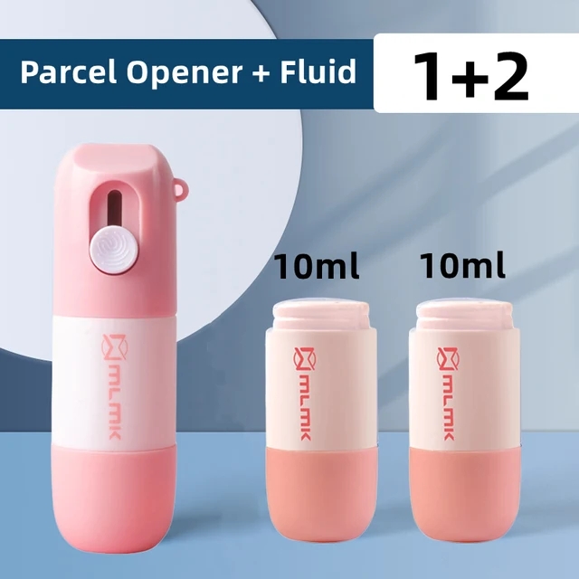 2 In 1 Thermal Paper Correction Fluid Portable Thermal Paper Data Identity Protection Fluid Eraser & Unboxing Knife Office Tools: Silver