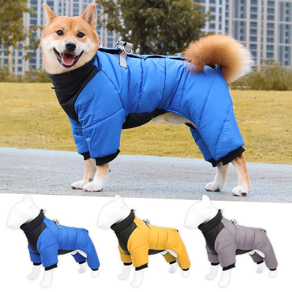 Vêtements réfléchissants d'hiver pour chiens, manteau épais et , avec bretelles, Chihuahua, bouledogue français