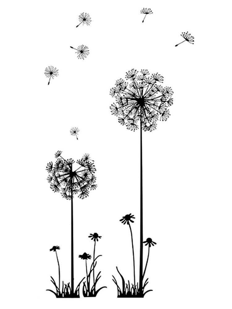 Removable Waterproof Wall Stickers dandelion On The Wall Stickers Home Decor Bedroom Backdrop Wall Decals