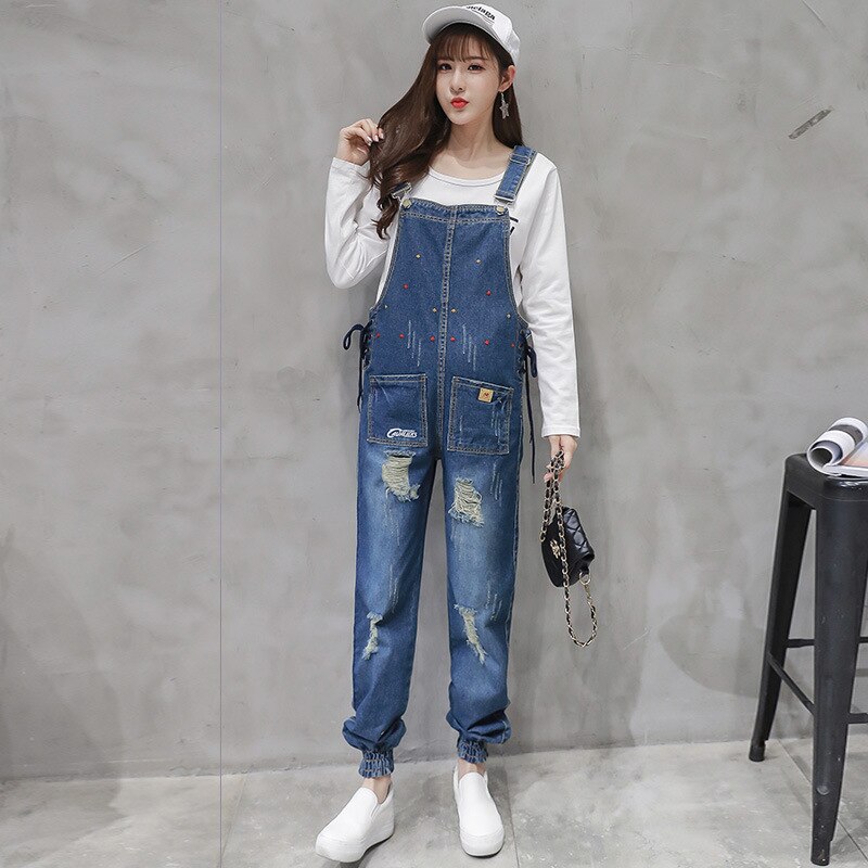 Denim Maternity Strap Jeans Trousers Suspenders Pants for Pregnant Women Overalls Jumpsuits Pregnancy Clothing Plus Size: XXL